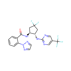 O=C(N[C@H]1CC(F)(F)C[C@@H]1Nc1ncc(C(F)(F)F)cn1)c1ccccc1-n1nccn1 ZINC001772608645