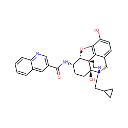 O=C(N[C@H]1CC[C@@]2(O)[C@H]3Cc4ccc(O)c5c4[C@@]2(CCN3CC2CC2)[C@H]1O5)c1cnc2ccccc2c1 ZINC000040954239