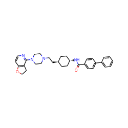 O=C(N[C@H]1CC[C@H](CCN2CCN(c3nccc4c3CCO4)CC2)CC1)c1ccc(-c2ccccc2)cc1 ZINC000261192441