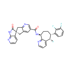 O=C(N[C@H]1CC[C@H](c2cccc(F)c2F)[C@H](F)c2cccnc21)c1cnc2c(c1)C[C@@]1(C2)C(=O)Nc2ncccc21 ZINC000205790912