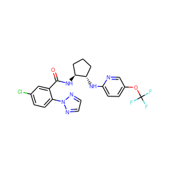 O=C(N[C@H]1CCC[C@@H]1Nc1ccc(OC(F)(F)F)cn1)c1cc(Cl)ccc1-n1nccn1 ZINC001772578758