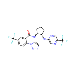 O=C(N[C@H]1CCC[C@@H]1Nc1cnc(C(F)(F)F)cn1)c1cc(C(F)(F)F)ccc1-n1ccnn1 ZINC001772601183