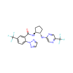 O=C(N[C@H]1CCC[C@@H]1Nc1cnc(C(F)(F)F)cn1)c1cc(C(F)(F)F)ccc1-n1nccn1 ZINC001772589038