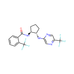 O=C(N[C@H]1CCC[C@@H]1Nc1cnc(C(F)(F)F)cn1)c1ccccc1C(F)(F)F ZINC001772657950