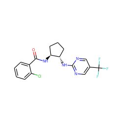 O=C(N[C@H]1CCC[C@@H]1Nc1ncc(C(F)(F)F)cn1)c1ccccc1Cl ZINC001772569971