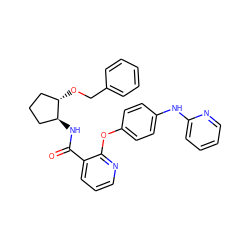 O=C(N[C@H]1CCC[C@@H]1OCc1ccccc1)c1cccnc1Oc1ccc(Nc2ccccn2)cc1 ZINC000144043635