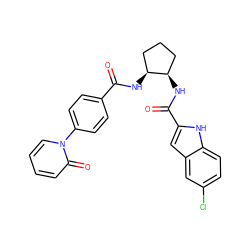 O=C(N[C@H]1CCC[C@H]1NC(=O)c1cc2cc(Cl)ccc2[nH]1)c1ccc(-n2ccccc2=O)cc1 ZINC000028822847