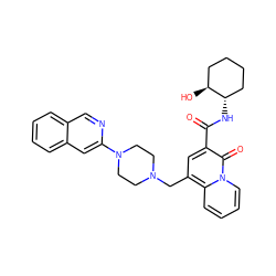 O=C(N[C@H]1CCCC[C@@H]1O)c1cc(CN2CCN(c3cc4ccccc4cn3)CC2)c2ccccn2c1=O ZINC000095559784