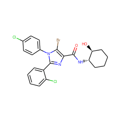 O=C(N[C@H]1CCCC[C@@H]1O)c1nc(-c2ccccc2Cl)n(-c2ccc(Cl)cc2)c1Br ZINC000028702539