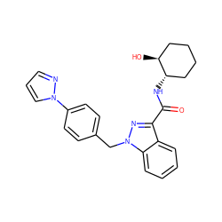 O=C(N[C@H]1CCCC[C@@H]1O)c1nn(Cc2ccc(-n3cccn3)cc2)c2ccccc12 ZINC000653787378