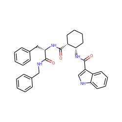 O=C(N[C@H]1CCCC[C@H]1C(=O)N[C@@H](Cc1ccccc1)C(=O)NCc1ccccc1)c1c[nH]c2ccccc12 ZINC000027179443