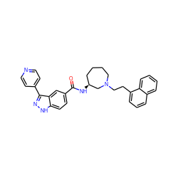 O=C(N[C@H]1CCCCN(CCc2cccc3ccccc23)C1)c1ccc2[nH]nc(-c3ccncc3)c2c1 ZINC000199801540