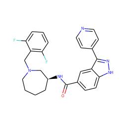 O=C(N[C@H]1CCCCN(Cc2c(F)cccc2F)C1)c1ccc2[nH]nc(-c3ccncc3)c2c1 ZINC000205013457