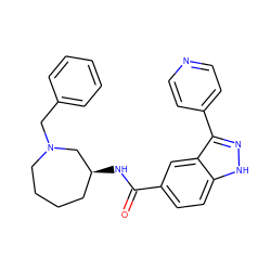 O=C(N[C@H]1CCCCN(Cc2ccccc2)C1)c1ccc2[nH]nc(-c3ccncc3)c2c1 ZINC000205011306