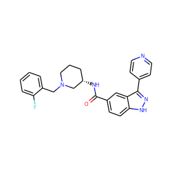 O=C(N[C@H]1CCCN(Cc2ccccc2F)C1)c1ccc2[nH]nc(-c3ccncc3)c2c1 ZINC000205012087