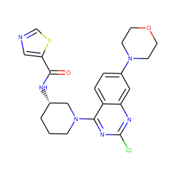 O=C(N[C@H]1CCCN(c2nc(Cl)nc3cc(N4CCOCC4)ccc23)C1)c1cncs1 ZINC000220508380