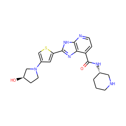 O=C(N[C@H]1CCCNC1)c1ccnc2[nH]c(-c3cc(N4CC[C@@H](O)C4)cs3)nc12 ZINC000145098136