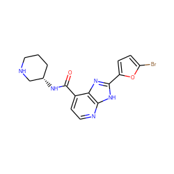 O=C(N[C@H]1CCCNC1)c1ccnc2[nH]c(-c3ccc(Br)o3)nc12 ZINC000145105774