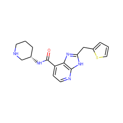 O=C(N[C@H]1CCCNC1)c1ccnc2[nH]c(Cc3cccs3)nc12 ZINC000145128595