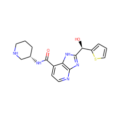 O=C(N[C@H]1CCCNC1)c1ccnc2nc([C@@H](O)c3cccs3)[nH]c12 ZINC000145371396