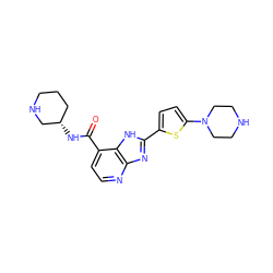 O=C(N[C@H]1CCCNC1)c1ccnc2nc(-c3ccc(N4CCNCC4)s3)[nH]c12 ZINC000145344231