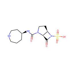 O=C(N[C@H]1CCCNCC1)N1CC[C@@H]2[C@H]1C(=O)N2S(=O)(=O)O ZINC000045354970