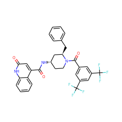 O=C(N[C@H]1CCN(C(=O)c2cc(C(F)(F)F)cc(C(F)(F)F)c2)[C@H](Cc2ccccc2)C1)c1cc(=O)[nH]c2ccccc12 ZINC000029393366