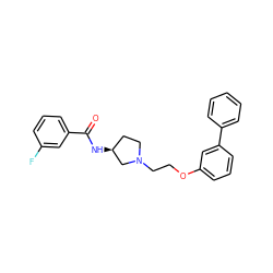 O=C(N[C@H]1CCN(CCOc2cccc(-c3ccccc3)c2)C1)c1cccc(F)c1 ZINC000095580101