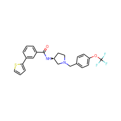 O=C(N[C@H]1CCN(Cc2ccc(OC(F)(F)F)cc2)C1)c1cccc(-c2cccs2)c1 ZINC000028529619