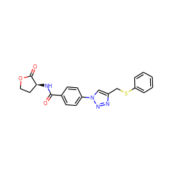 O=C(N[C@H]1CCOC1=O)c1ccc(-n2cc(CSc3ccccc3)nn2)cc1 ZINC000205224409