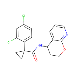 O=C(N[C@H]1CCOc2ncccc21)C1(c2ccc(Cl)cc2Cl)CC1 ZINC000206040428