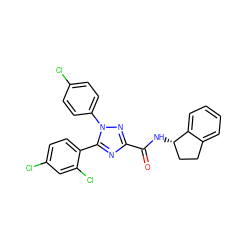 O=C(N[C@H]1CCc2ccccc21)c1nc(-c2ccc(Cl)cc2Cl)n(-c2ccc(Cl)cc2)n1 ZINC000036294726