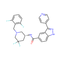 O=C(N[C@H]1CN(Cc2c(F)cccc2F)CC(F)(F)C1)c1ccc2[nH]nc(-c3ccncc3)c2c1 ZINC000205035077