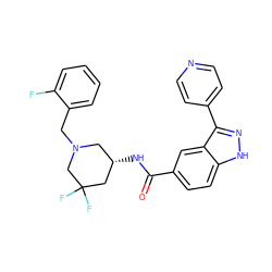 O=C(N[C@H]1CN(Cc2ccccc2F)CC(F)(F)C1)c1ccc2[nH]nc(-c3ccncc3)c2c1 ZINC000205008282