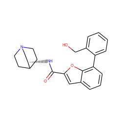 O=C(N[C@H]1CN2CCC1CC2)c1cc2cccc(-c3ccccc3CO)c2o1 ZINC000118280877