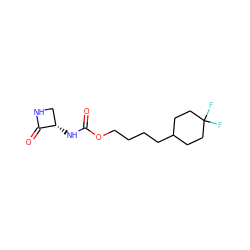 O=C(N[C@H]1CNC1=O)OCCCCC1CCC(F)(F)CC1 ZINC000219400547