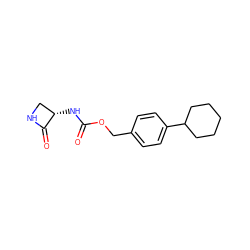 O=C(N[C@H]1CNC1=O)OCc1ccc(C2CCCCC2)cc1 ZINC000219524654