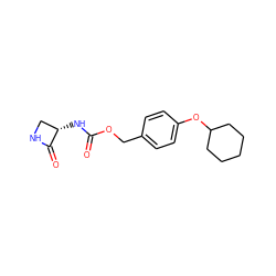 O=C(N[C@H]1CNC1=O)OCc1ccc(OC2CCCCC2)cc1 ZINC000219335786