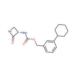 O=C(N[C@H]1CNC1=O)OCc1cccc(C2CCCCC2)c1 ZINC000653689985