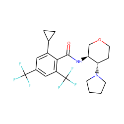 O=C(N[C@H]1COCC[C@@H]1N1CCCC1)c1c(C2CC2)cc(C(F)(F)F)cc1C(F)(F)F ZINC000072318443