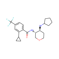 O=C(N[C@H]1COCC[C@@H]1NC1CCCC1)c1ccc(C(F)(F)F)cc1C1CC1 ZINC000118607573