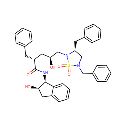 O=C(N[C@H]1c2ccccc2C[C@H]1O)[C@H](Cc1ccccc1)C[C@H](O)CN1[C@@H](Cc2ccccc2)CN(Cc2ccccc2)S1(=O)=O ZINC000049605979