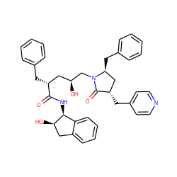 O=C(N[C@H]1c2ccccc2C[C@H]1O)[C@H](Cc1ccccc1)C[C@H](O)CN1C(=O)[C@@H](Cc2ccncc2)C[C@@H]1Cc1ccccc1 ZINC000003949967