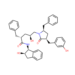 O=C(N[C@H]1c2ccccc2C[C@H]1O)[C@H](Cc1ccccc1)C[C@H](O)CN1C(=O)[C@H](Cc2cccc(O)c2)C[C@@H]1Cc1ccccc1 ZINC000028388254