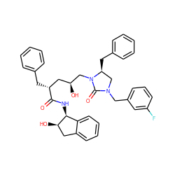 O=C(N[C@H]1c2ccccc2C[C@H]1O)[C@H](Cc1ccccc1)C[C@H](O)CN1C(=O)N(Cc2cccc(F)c2)C[C@@H]1Cc1ccccc1 ZINC000028456383