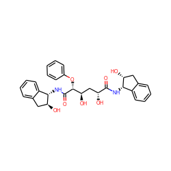 O=C(N[C@H]1c2ccccc2C[C@H]1O)[C@H](O)C[C@@H](O)[C@@H](Oc1ccccc1)C(=O)N[C@H]1c2ccccc2C[C@@H]1O ZINC000028458452