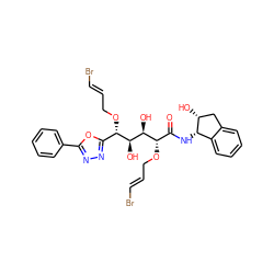 O=C(N[C@H]1c2ccccc2C[C@H]1O)[C@H](OC/C=C/Br)[C@H](O)[C@@H](O)[C@@H](OC/C=C/Br)c1nnc(-c2ccccc2)o1 ZINC000028528524