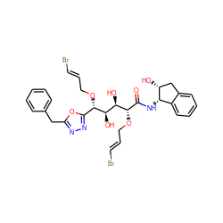 O=C(N[C@H]1c2ccccc2C[C@H]1O)[C@H](OC/C=C/Br)[C@H](O)[C@@H](O)[C@@H](OC/C=C/Br)c1nnc(Cc2ccccc2)o1 ZINC000028526507