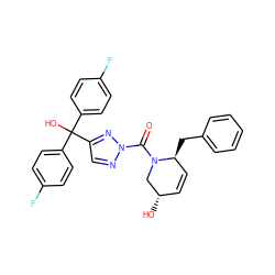 O=C(N1C[C@@H](O)C=C[C@@H]1Cc1ccccc1)n1ncc(C(O)(c2ccc(F)cc2)c2ccc(F)cc2)n1 ZINC001772628274