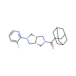 O=C(N1C[C@@H]2CN(c3ncccc3F)C[C@@H]2C1)C12CC3CC(CC(C3)C1)C2 ZINC000096283277